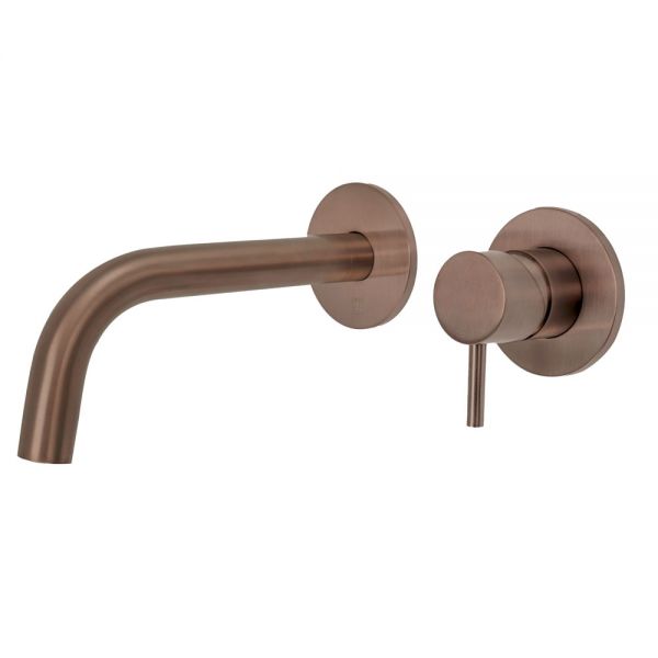 JTP VOS Brushed Bronze Wall Mounted Basin Mixer Spout 150mm