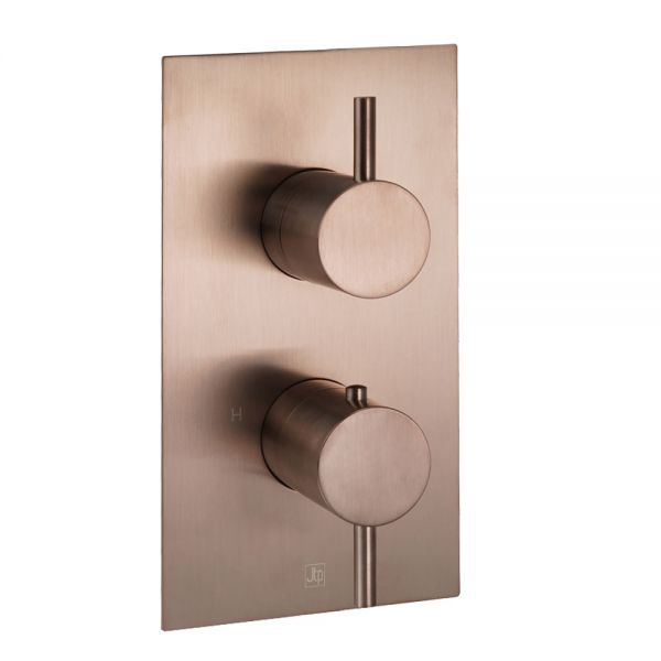JTP VOS Brushed Bronze Single Outlet Thermostatic Shower Valve