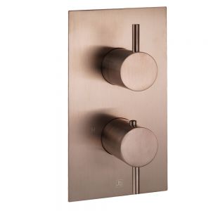 JTP VOS Brushed Bronze Two Outlet Thermostatic Shower Valve