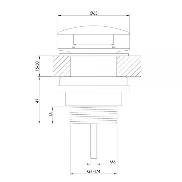 JTP VOS Brushed Bronze Universal Basin Waste #2