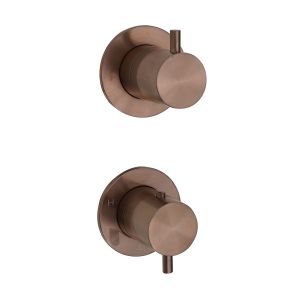 JTP VOS Brushed Bronze Modular Thermostatic Concealed 2 Outlet Shower Valve