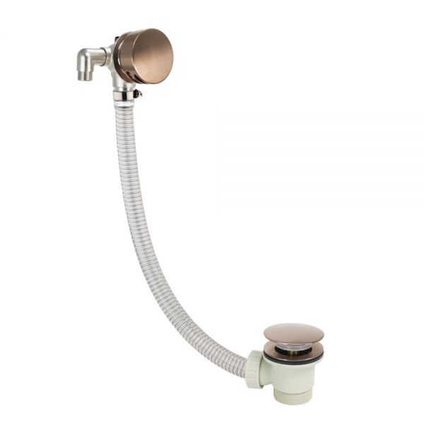 JTP VOS Brushed Bronze Overflow Bath Filler with Click Clack Waste