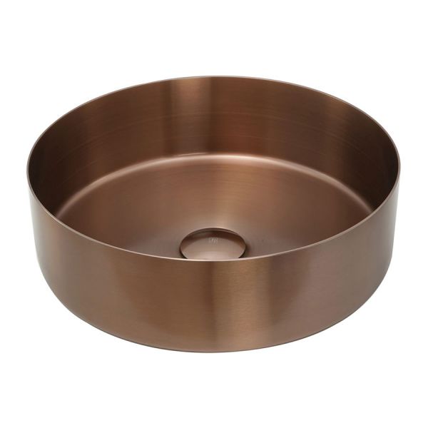 JTP VOS Brushed Bronze Round Countertop Basin 360 x 360mm #2