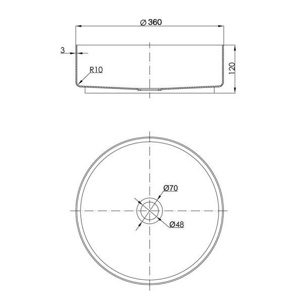 JTP VOS Brushed Bronze Round Countertop Basin 360 x 360mm #3