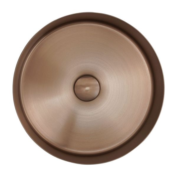 JTP VOS Brushed Bronze Round Countertop Basin 360 x 360mm