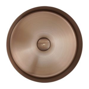 JTP VOS Brushed Bronze Round Countertop Basin 360 x 360mm