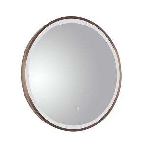 JTP VOS Brushed Bronze Round LED Bathroom Mirror 600mm