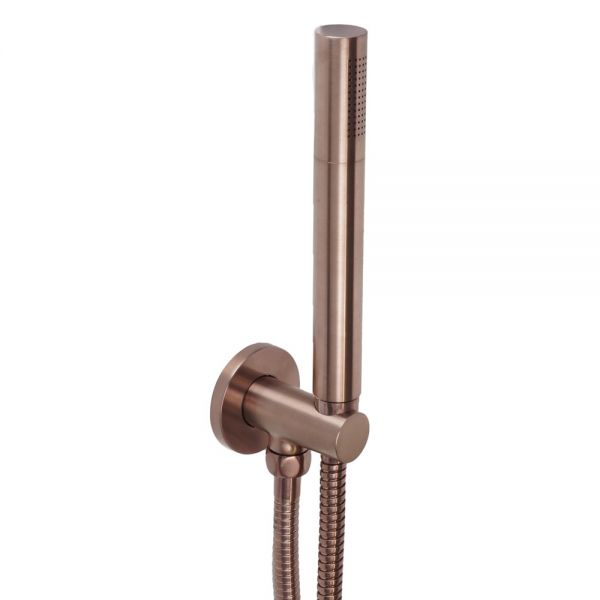 JTP VOS Brushed Bronze Round Shower Kit with Wall Outlet, Handset and Hose