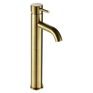 JTP VOS Brushed Brass Tall Basin Mixer Tap