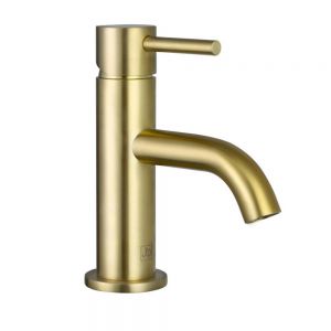 JTP VOS Brushed Brass Mini Basin Mixer Tap