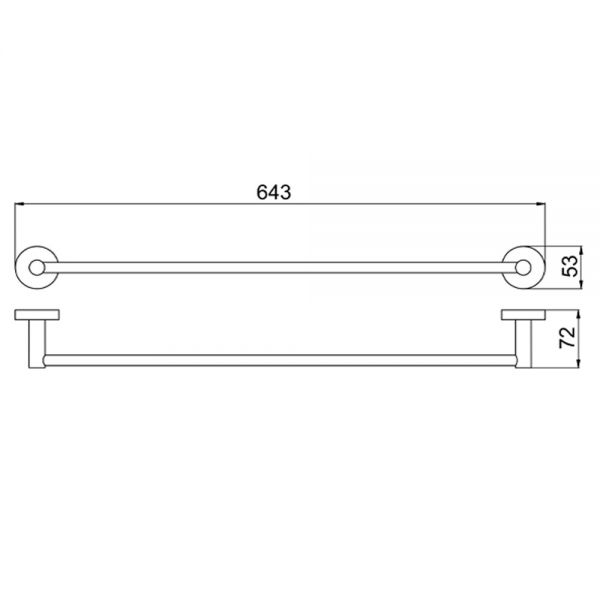 JTP VOS Brushed Brass Towel Rail 600mm #2