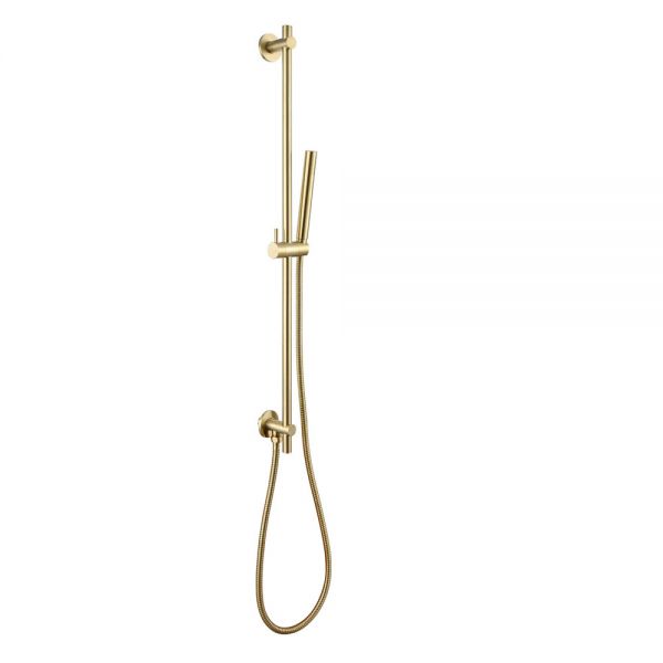 JTP VOS Brushed Brass 900mm Slide Rail Shower Kit with Handset and Hose