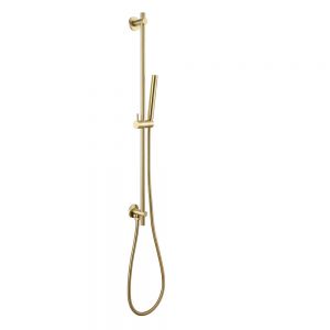 JTP VOS Brushed Brass 900mm Slide Rail Shower Kit with Handset and Hose
