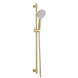 JTP VOS Brushed Brass Slide Rail Shower Kit with Round Handset and Hose