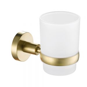 JTP VOS Brushed Brass Wall Mounted Tumbler Holder