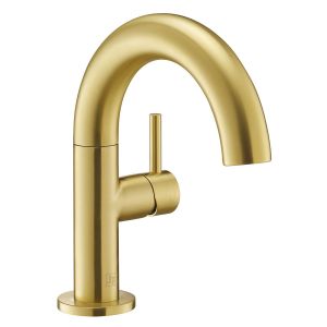 JTP VOS Brushed Brass Swivel Spout Side Lever Basin Mixer Tap