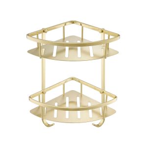 JTP VOS Brushed Brass Corner Twin Basket