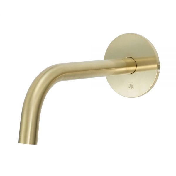 JTP VOS Brushed Brass Wall Mounted Slim Basin Spout 250mm