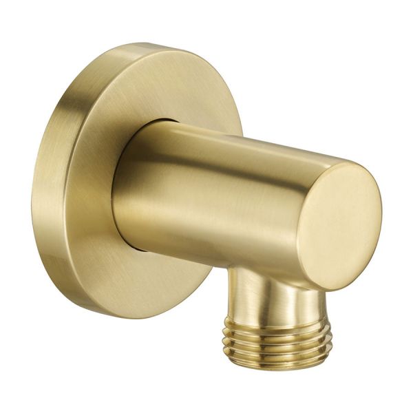 JTP VOS Brushed Brass Wall Outlet Elbow