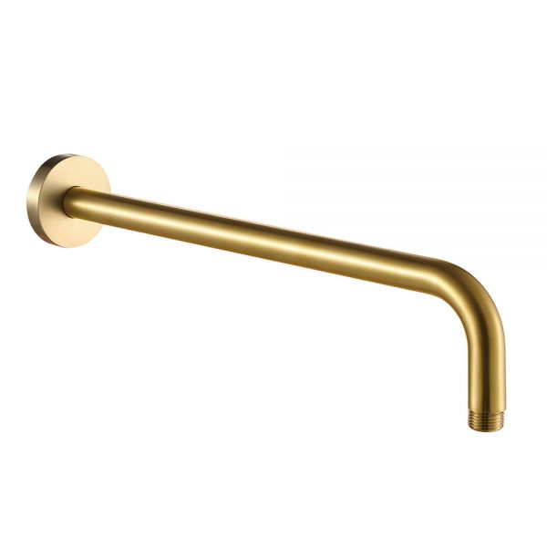 JTP VOS Brushed Brass 400mm Round Wall Mounted Shower Arm