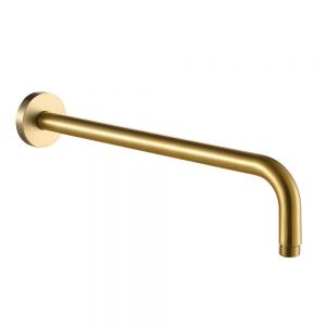 JTP VOS Brushed Brass 400mm Round Wall Mounted Shower Arm