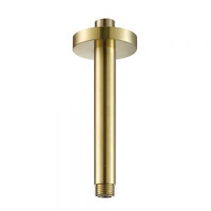 JTP VOS Brushed Brass 150mm Round Ceiling Mounted Shower Arm