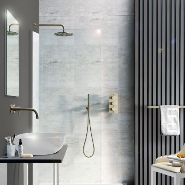 JTP VOS Brushed Brass 250mm Round Shower Head #4