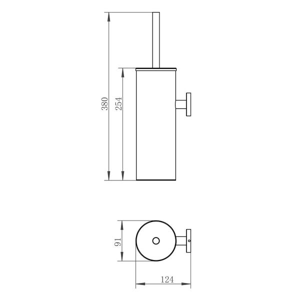 JTP VOS Brushed Brass Wall Mounted Toilet Brush Set #2