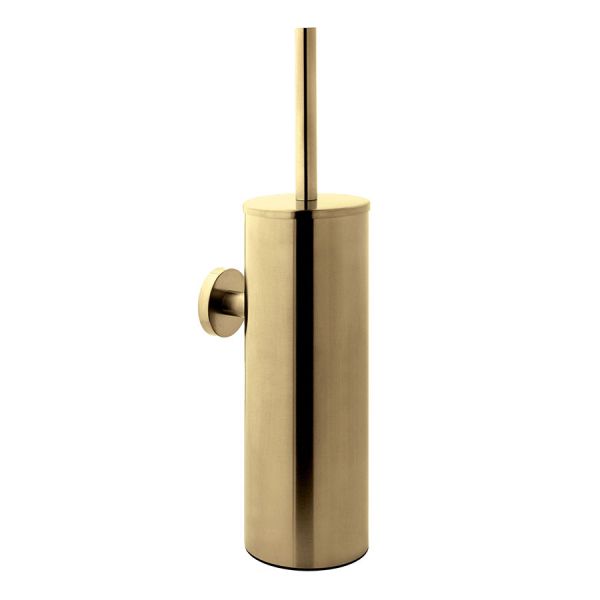 JTP VOS Brushed Brass Wall Mounted Toilet Brush Set