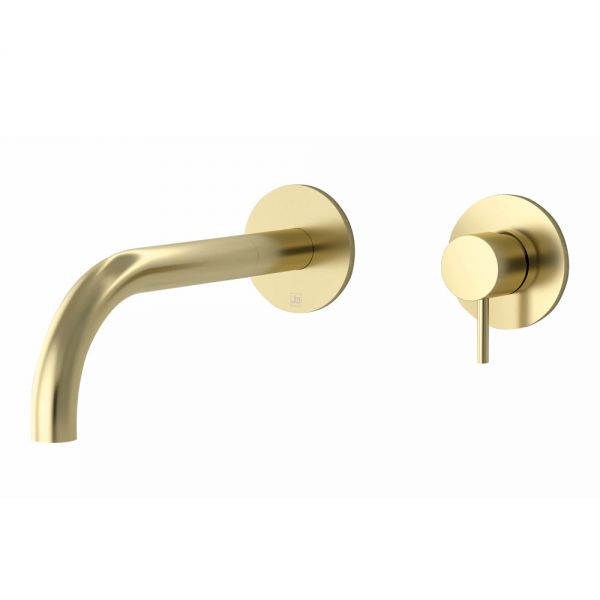 JTP VOS Brushed Brass Wall Mounted Basin Mixer Spout 150mm