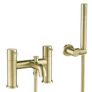 JTP VOS Brushed Brass Deck Mounted Bath Shower Mixer Tap