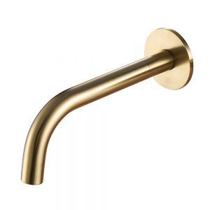 Just Taps Plus VOS Brushed Brass Wall Mounted Spout 150mm