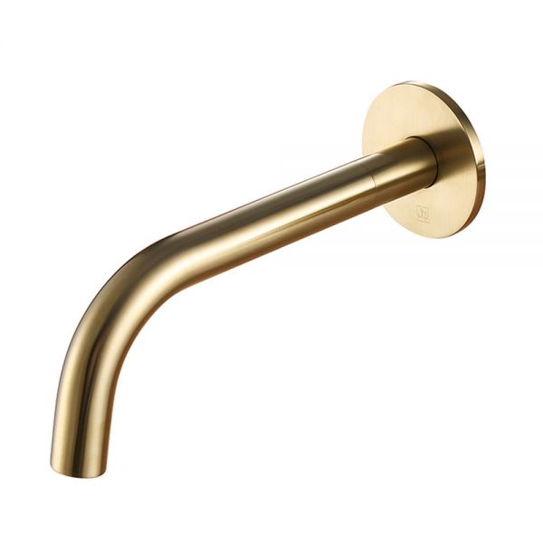 JTP VOS Brushed Brass Wall Mounted Spout 200mm
