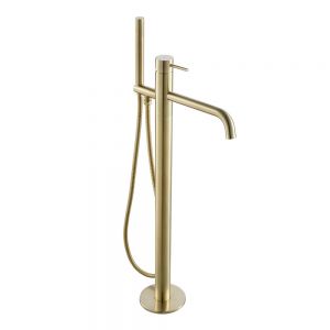 JTP VOS Brushed Brass Floor Standing Bath Shower Mixer Tap