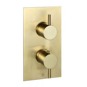 JTP VOS Brushed Brass Single Outlet Thermostatic Shower Valve