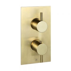 JTP VOS Brushed Brass Two Outlet Thermostatic Shower Valve