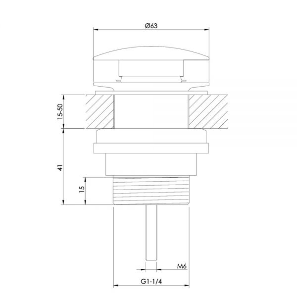 JTP VOS Brushed Brass Universal Basin Waste #2
