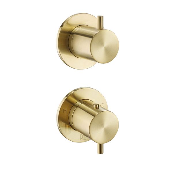 JTP VOS Brushed Brass Modular Thermostatic Concealed 2 Outlet Shower Valve