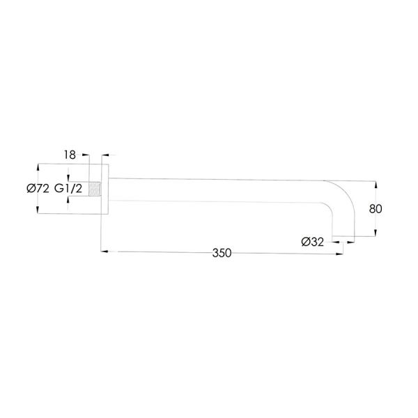 JTP VOS Brushed Brass 350mm Wall Mounted Shower Head #4