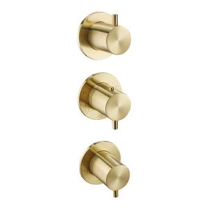 JTP VOS Brushed Brass Modular Thermostatic Concealed 3 Outlet Shower Valve