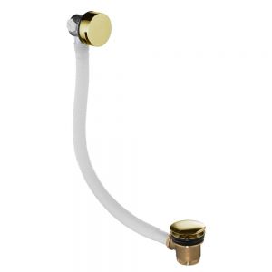 JTP VOS Brushed Brass Overflow Bath Filler with Click Clack Waste