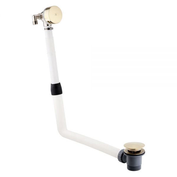 JTP VOS Brushed Brass Overflow Bath Filler with Click Clack Waste