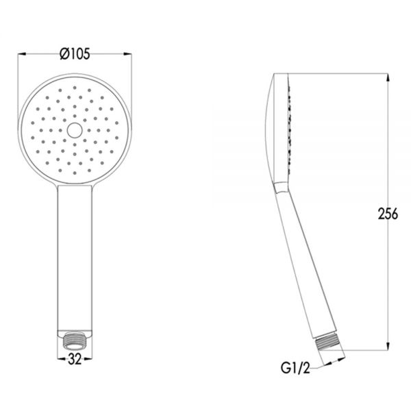 JTP VOS Brushed Brass Round Shower Handset #2
