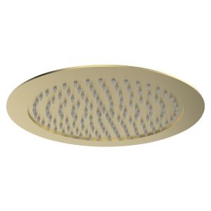 JTP VOS Brushed Brass 300mm Round Ceiling Recessed Shower Head