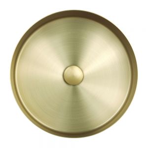 JTP VOS Brushed Brass Round Countertop Basin 360 x 360mm