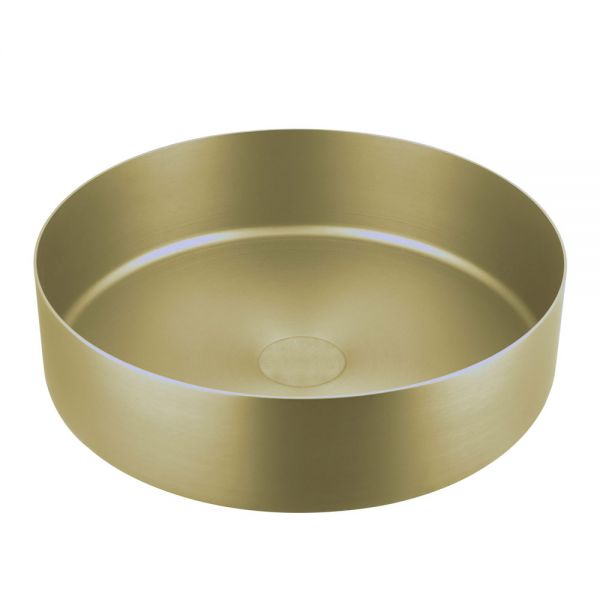 JTP VOS Brushed Brass Round Countertop Basin 360 x 360mm #3