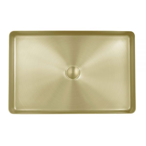 JTP VOS Brushed Brass Rectangular Countertop Basin 520 x 340mm