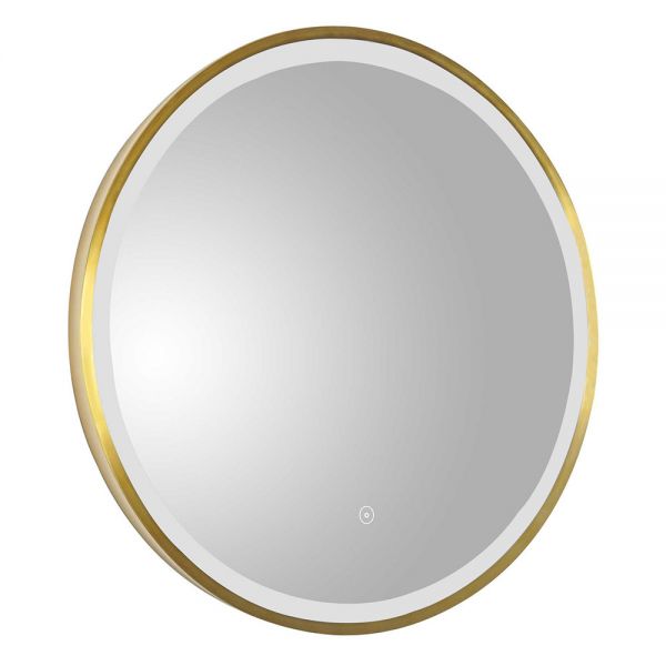 JTP VOS Brushed Brass Round LED Bathroom Mirror 600mm
