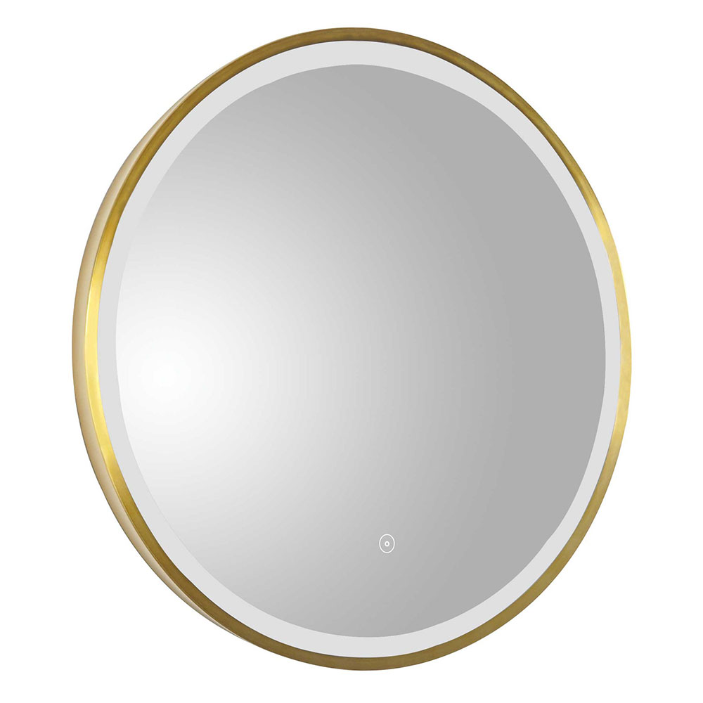 Just Taps Plus Vos Brushed Brass Round LED Bathroom Mirror 600mm 23M60BBR