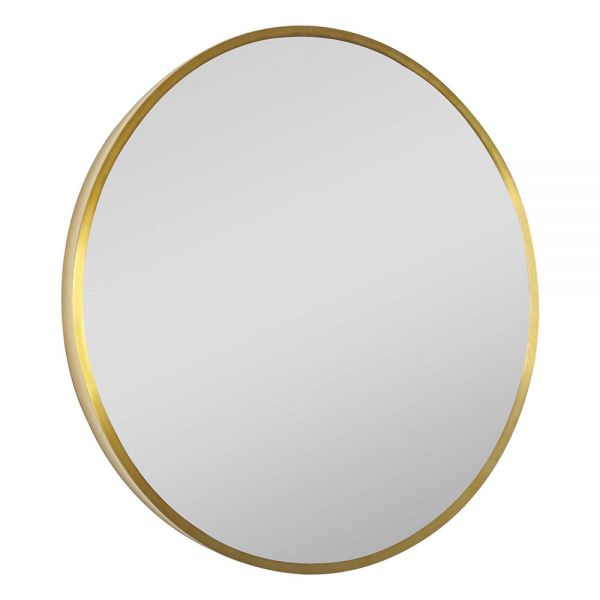 JTP VOS Brushed Brass Round Bathroom Mirror 600mm